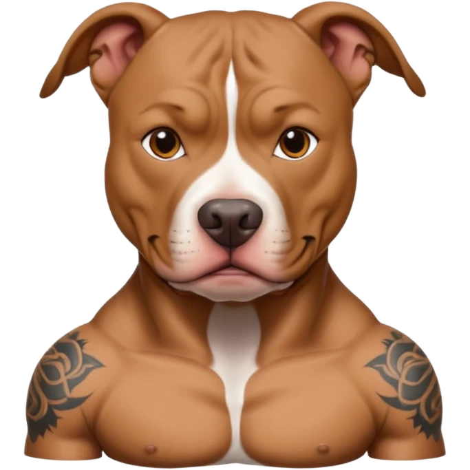 pitbull with tattoo emoji