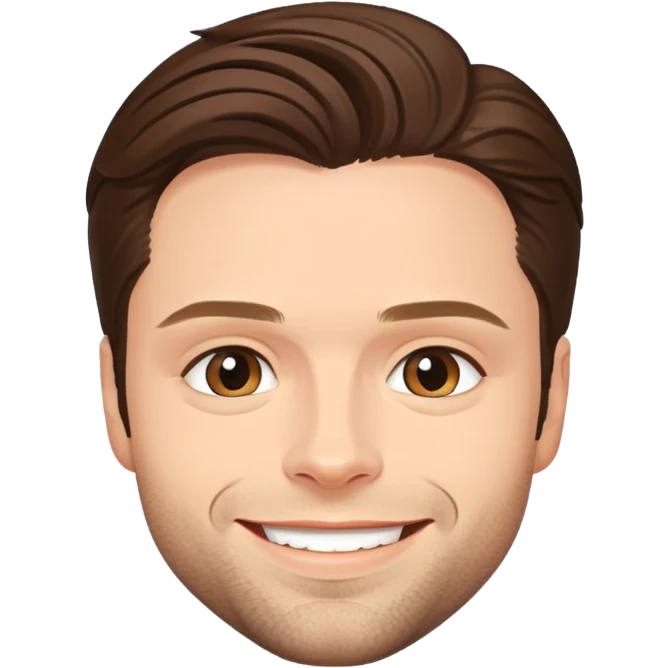 face of Sebastian Stan, smiling emoji