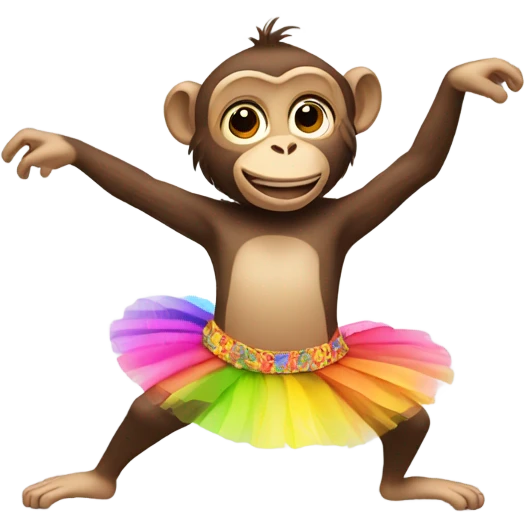 monkey dancing wearing tutu emoji
