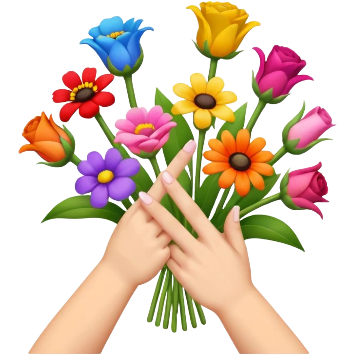 💐 and middle fingers remove the person more flowers, middle fingers only with non metallic hands  emoji