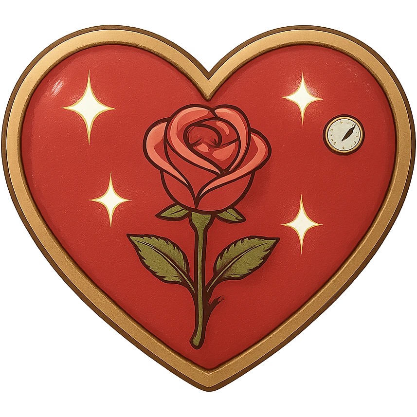 Make the single heart red, pastel red enamel, sparkling gems, gold outline, soft glowing effect, tiny size, with no background, general style. emoji