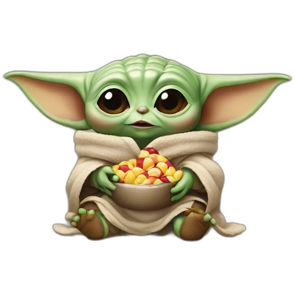Baby yoda eat a candy emoji