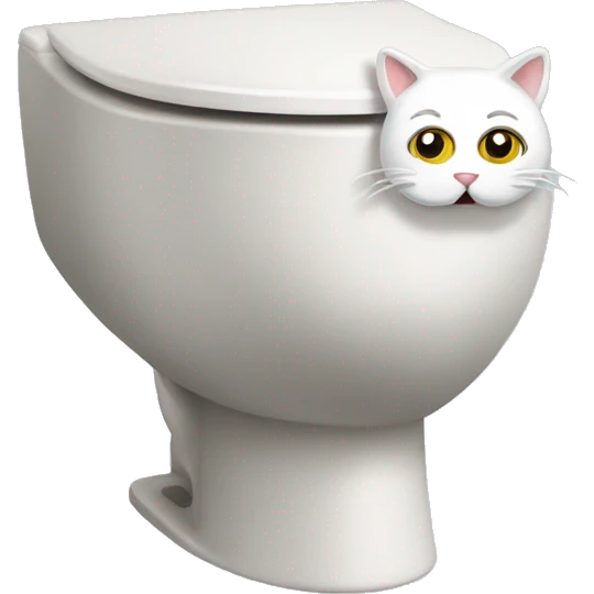Toilet with a cat's head emoji