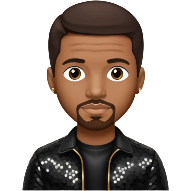  Stevie J, Record Producer with dark brown hair, black sequin outfit emoji