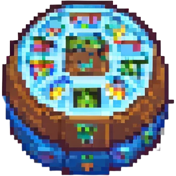 Pixel art Twitch starting soon scene, Minecraft cave background, torches on the wall, and a pixelated "Starting Soon" banner emoji
