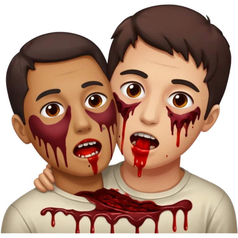 man eating human flesh from another person emoji
