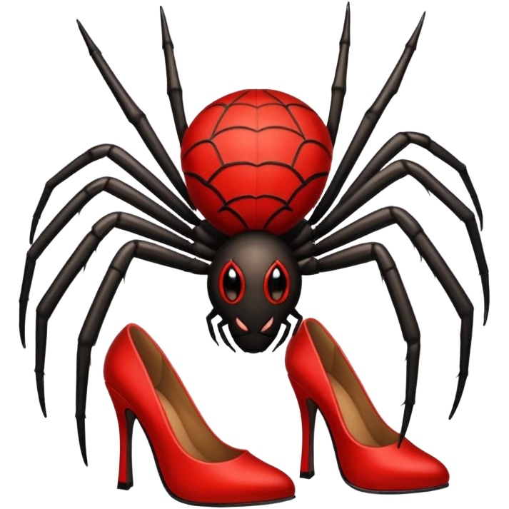 Spider with red high heels on a emoji
