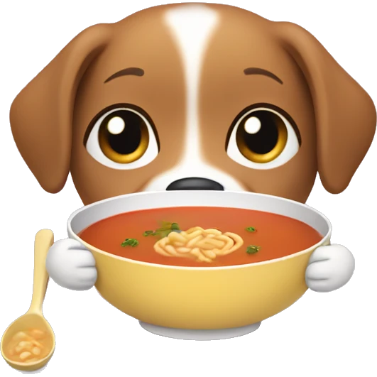 Dog eating soup emoji