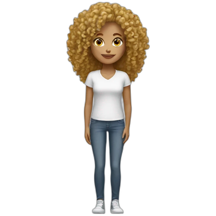 women white with taller curly hair tall emoji