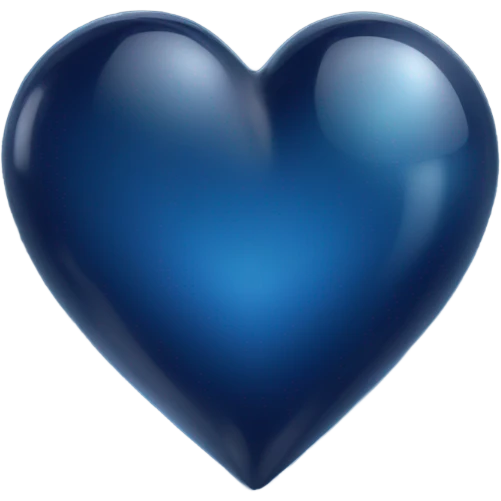 Shiny glass dark blue heart  emoji