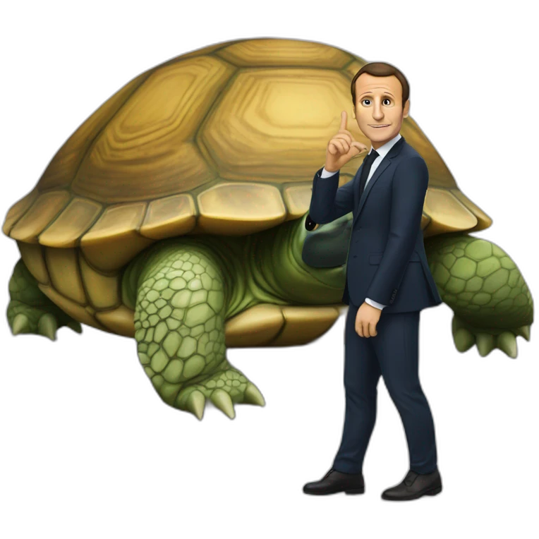macron sur une tortue emoji