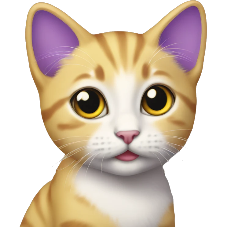purple and yellow kitten emoji