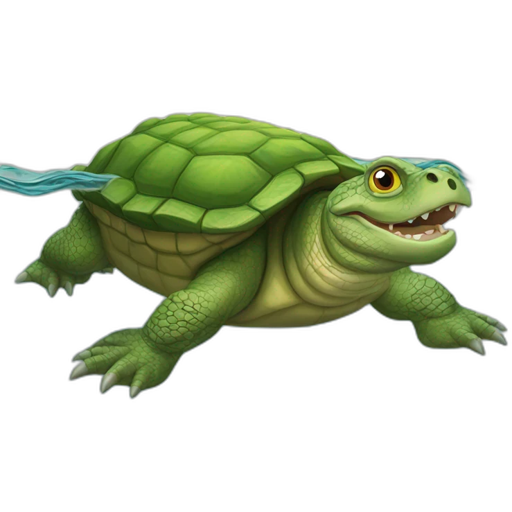 Une tortue sur un crocodile emoji