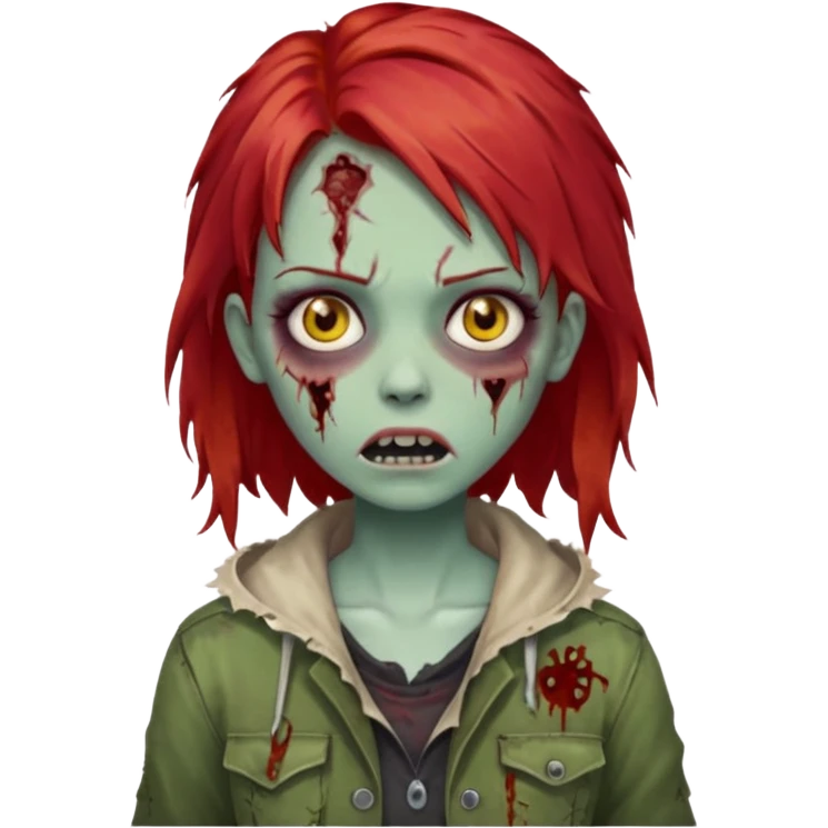 garota zumbi com o cabelo vermelho emoji