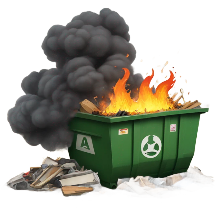 Dumpster fire emoji
