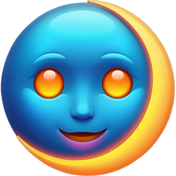 Neon moon emoji