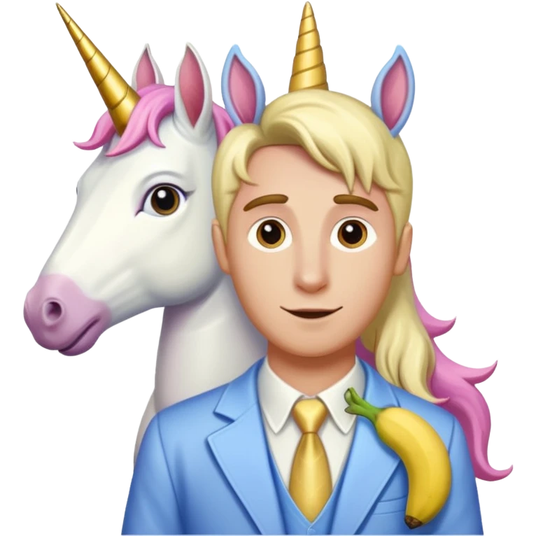 Simon B, peanuts, unicorn, transparent background, no peanuts, bananas emoji