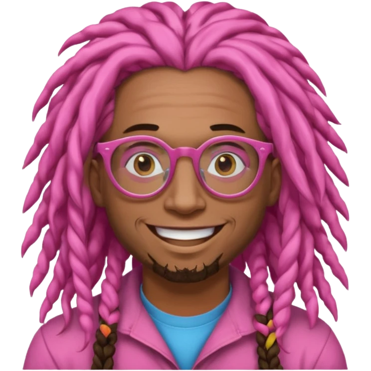 pink thick dreadlock guy with glassess emoji