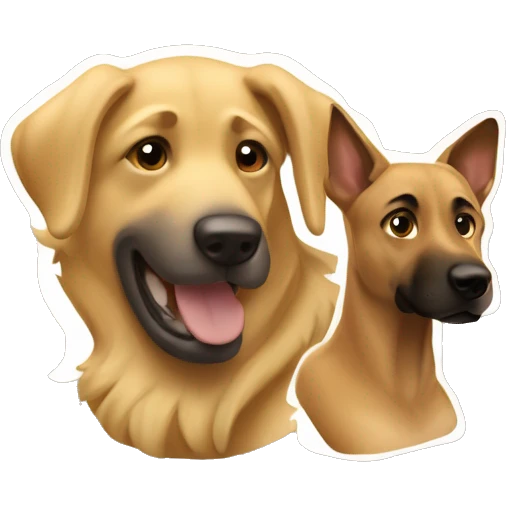garçon blond qui fait câlin a un malinois emoji