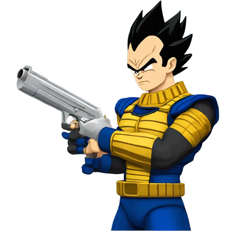 Vegeta with a gun emoji