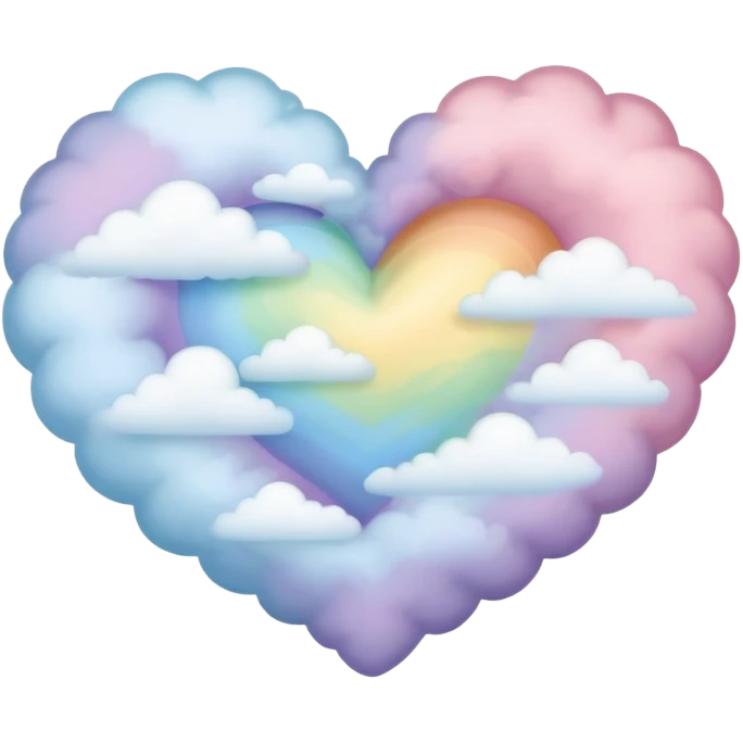 A beautiful rainbow cloud heart emoji