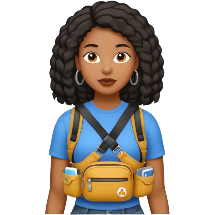 black woman with waist bags emoji