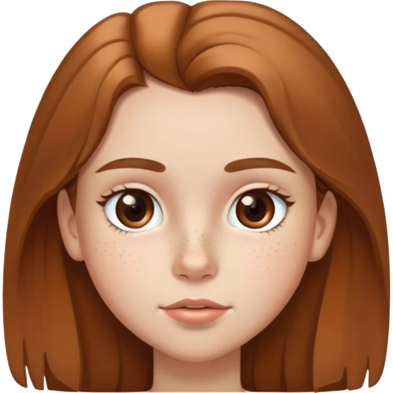 12 year old girl with long medium light brown hair (very long) kind of light brown eyes medium thick eyebrows a little bit big lips small freckle on cheek and another freckle under eye emoji