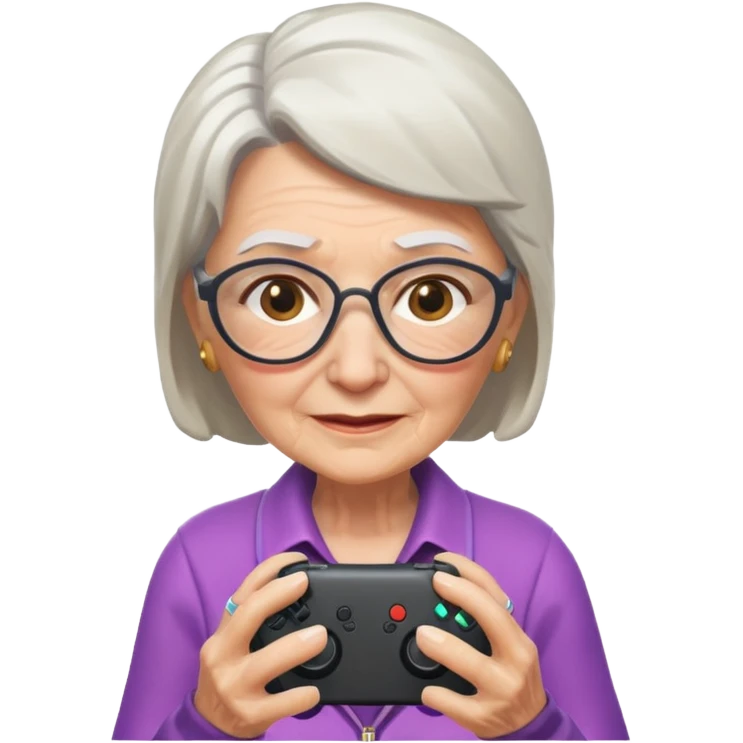 Granny playing fortnite emoji