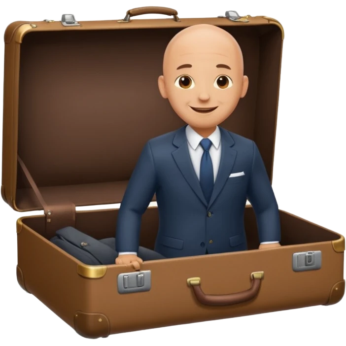 bald man in siutcase emoji emoji