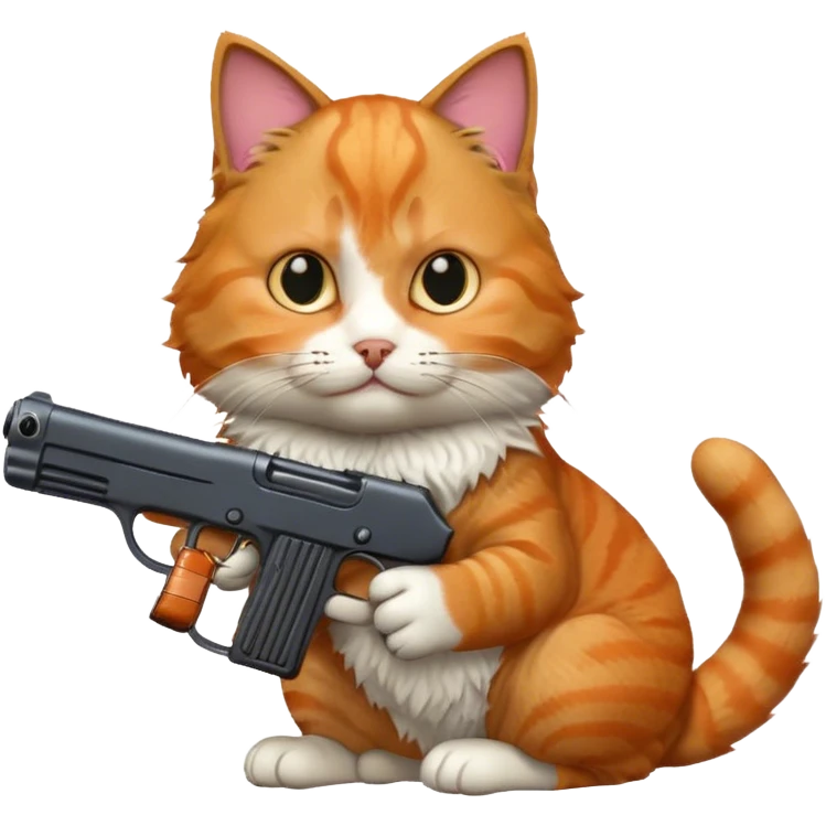 Cat with a gun emoji