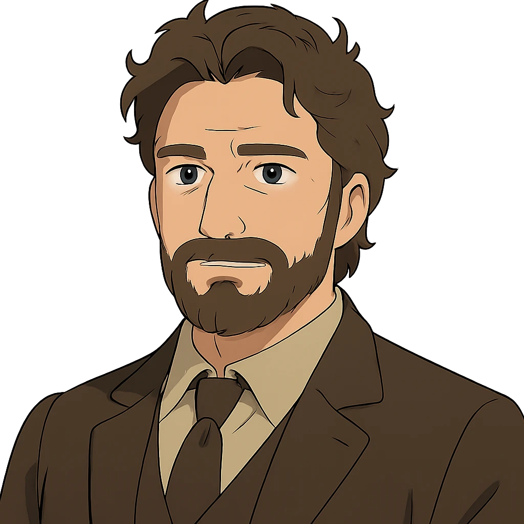 ghibli style portrait inspired by Gerard Butler emoji
