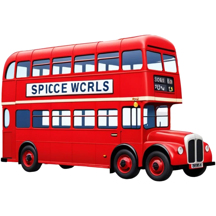 Union Jack flag, double decker bus, spice girl movie emoji