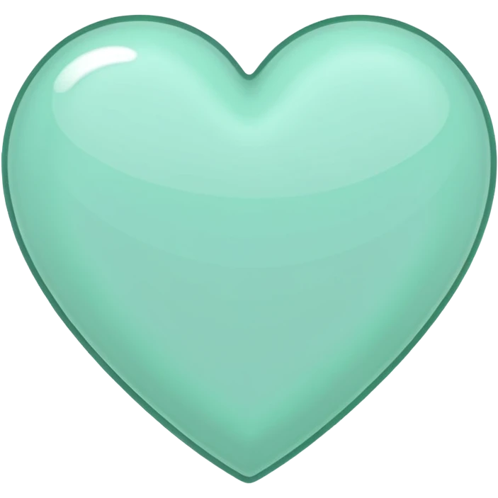 white heart with a mint green outline emoji