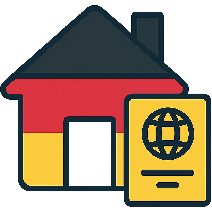 Add a symbol of a passport or official document to the icon, keep the style and colors consistent, emphasize trust and integration, no background. emoji
