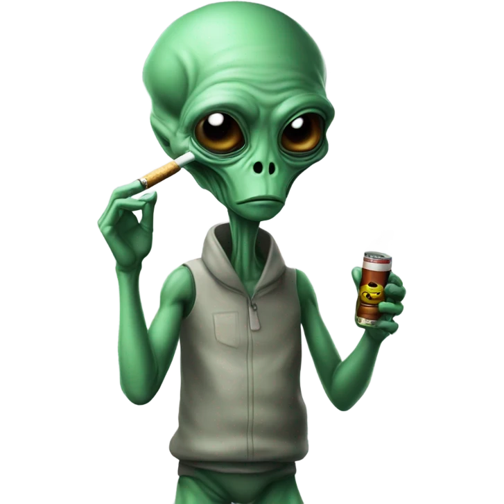 alien smoking a cigarrete emoji