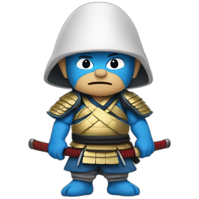 Smurf samurai emoji