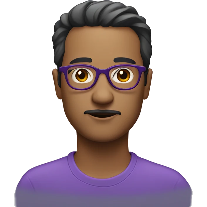 side eyes with purple thin glasses emoji