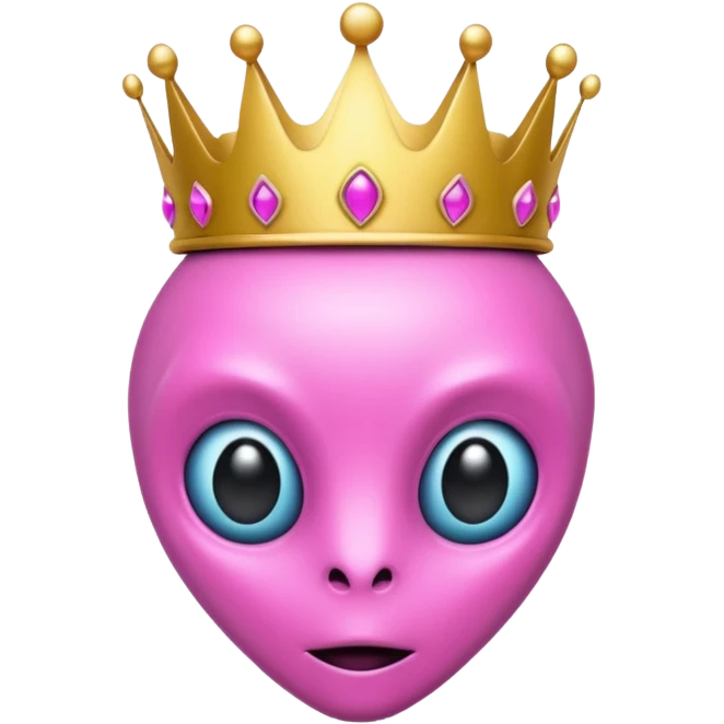 pink alien with crown emoji