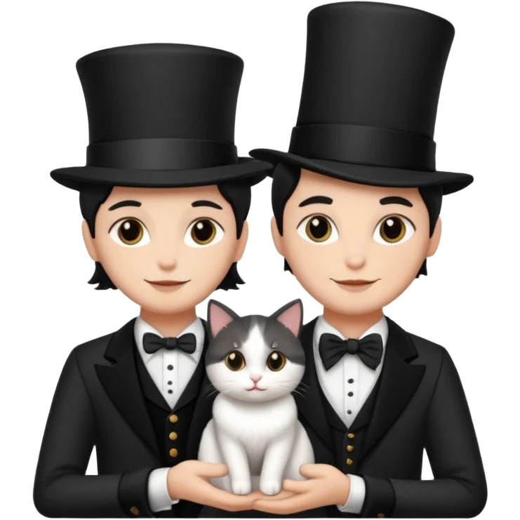 magician couple and th@ClashOfClansShopNo1eir pet cat emoji