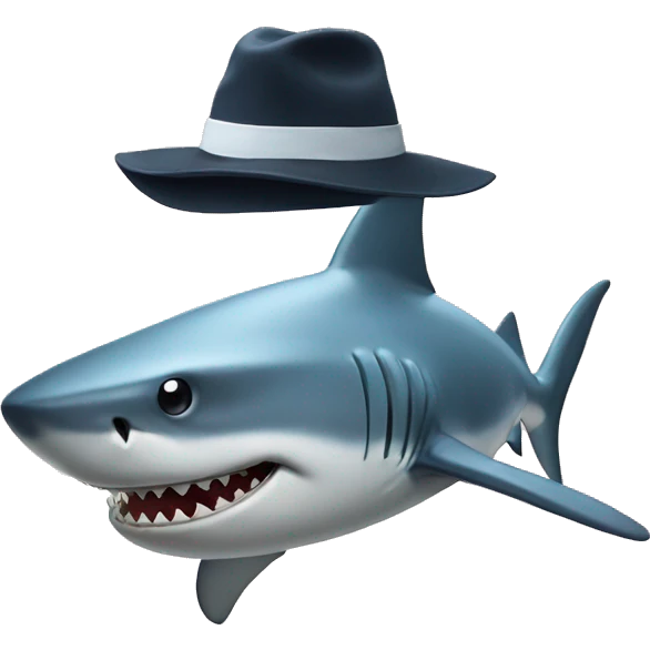 shark with a hat emoji