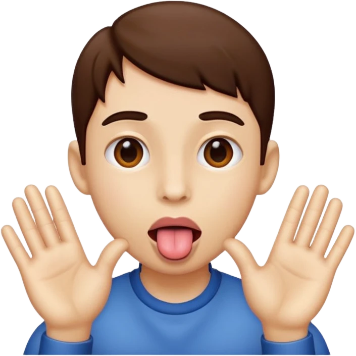 Tongue sticking out with hands to the side emoji