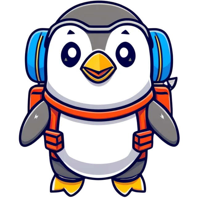penguin with a jetpack and sunglasses emoji