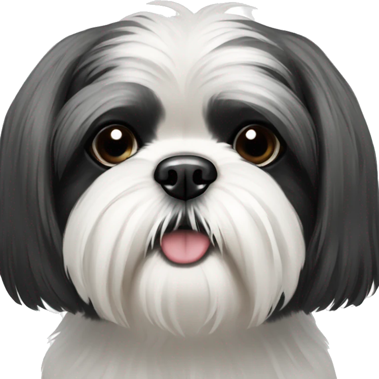 Black and white shih tzu emoji