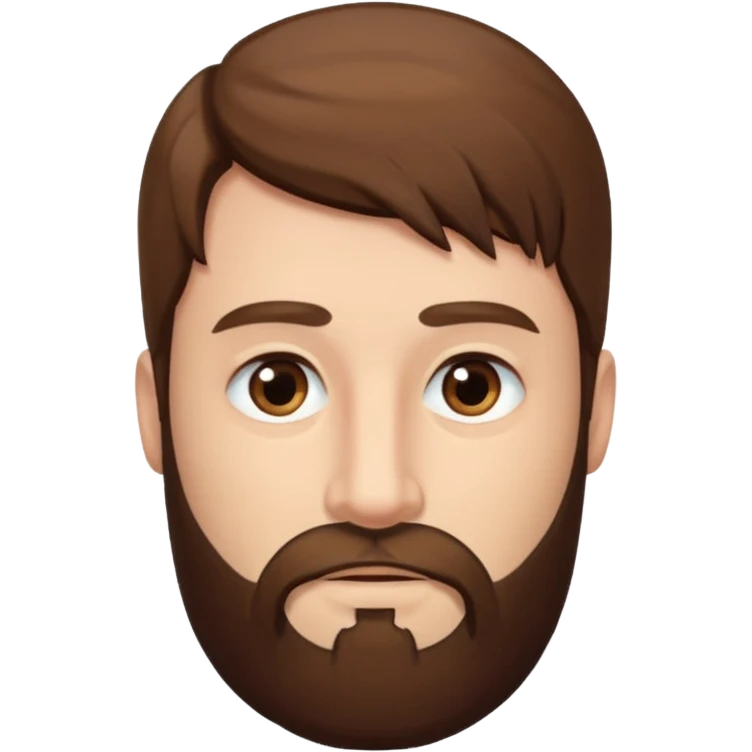 man with long straight hair and beard no mustache emoji