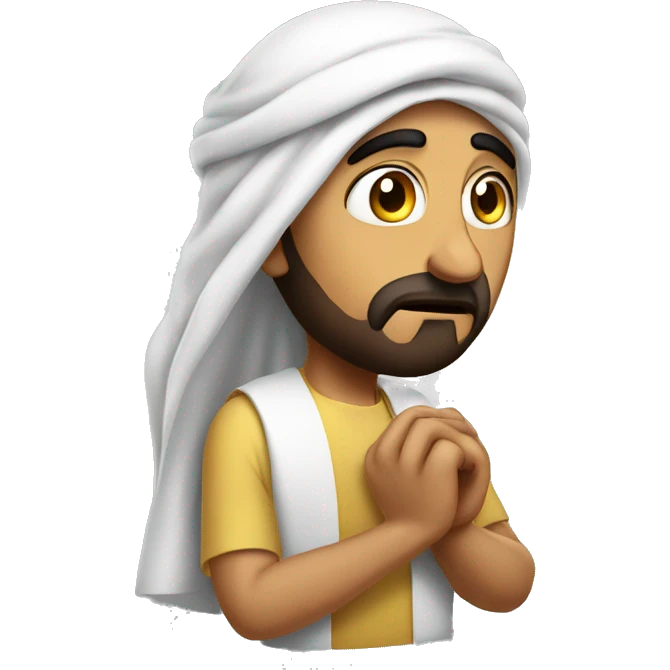 Arab holding his head with his hands photorealistic serious emoji