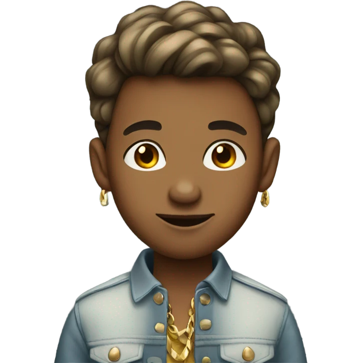 stylish boy with earrings emoji