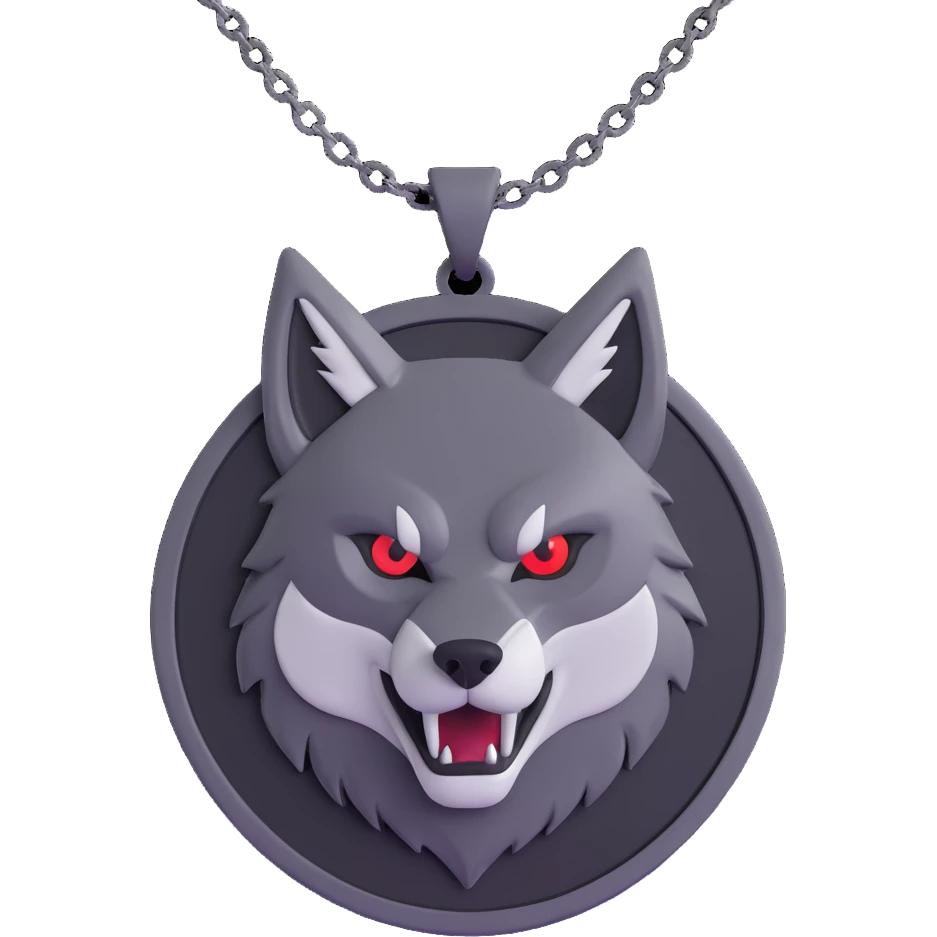 Witcher wolf school medallion with chain emoji