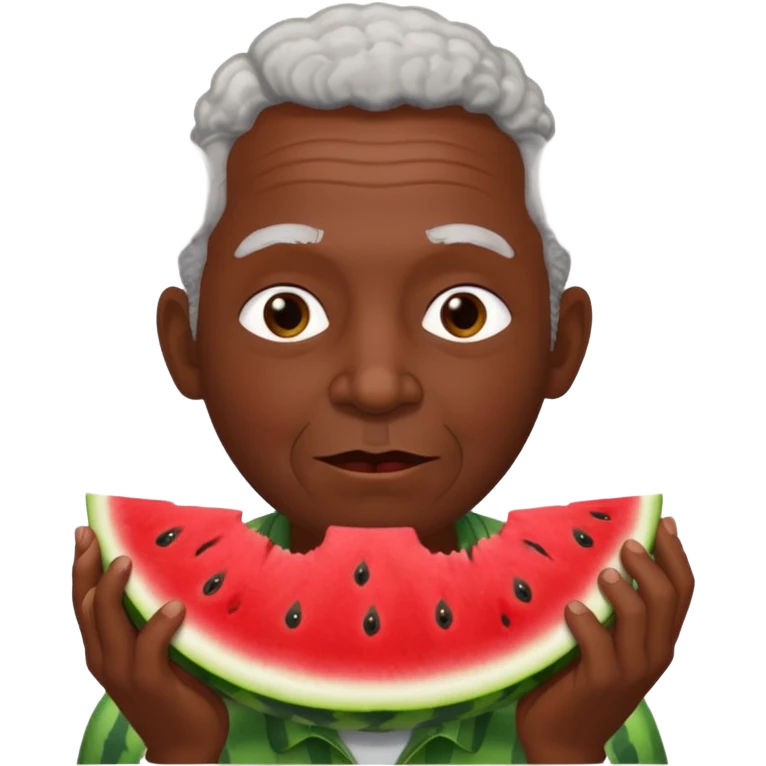 Old black slave eating watermelon  emoji