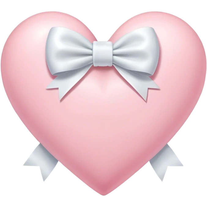 Pastel pink heart with white bow emoji