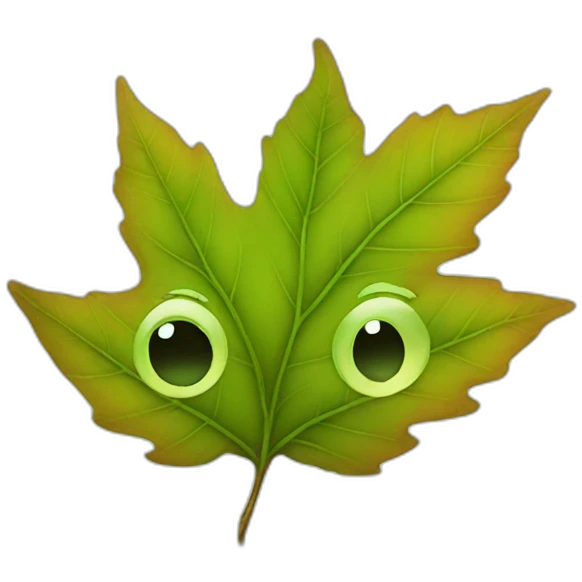 leaf with face emoji